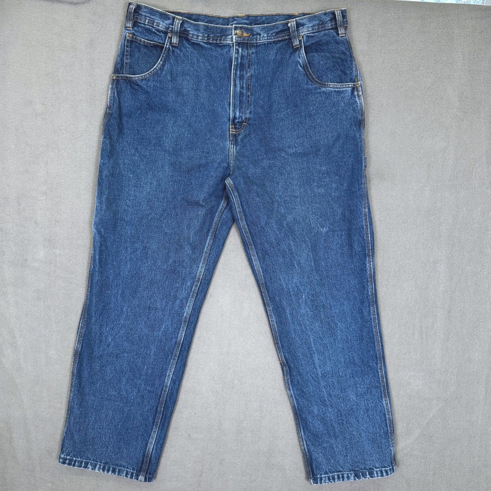 USA Works Carpenter Jeans Men 42x30 (40) Blue Denim Loose Utility Workwear Pants